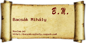 Bacsák Mihály névjegykártya